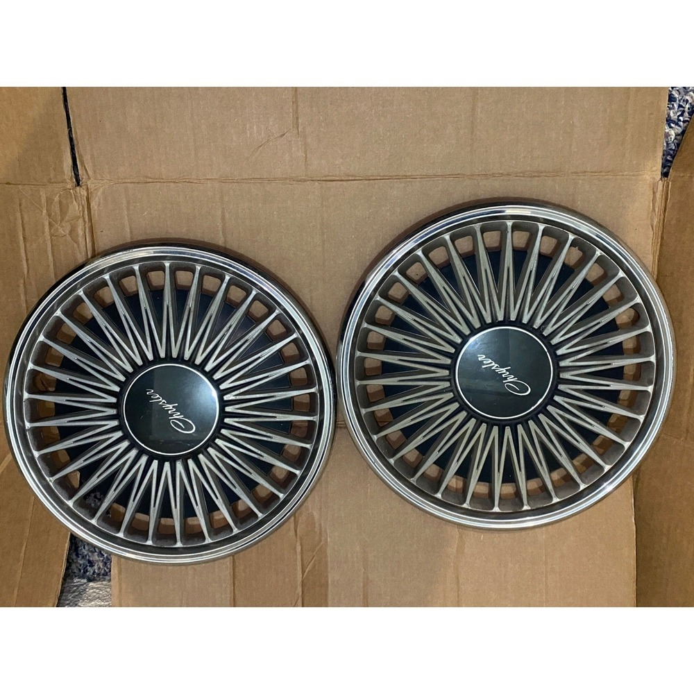 Chrysler LeBaron 1992 OEM‎ Vintage Hubcaps Wheel Covers Set of 2 Black Chrome